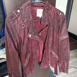 Thread and supply dark wine grunge jacket
